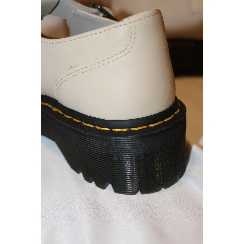 NIB DR. MARTENS WOMEN'S BETHAN LEATHER‎ LOAFER SANDALS PARCHMENT $160 sz 10